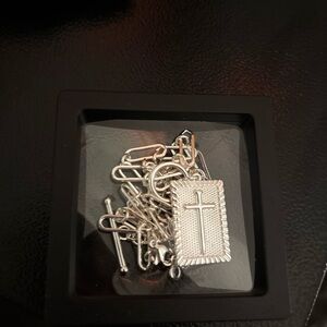 Silver Cross Pendant Necklace